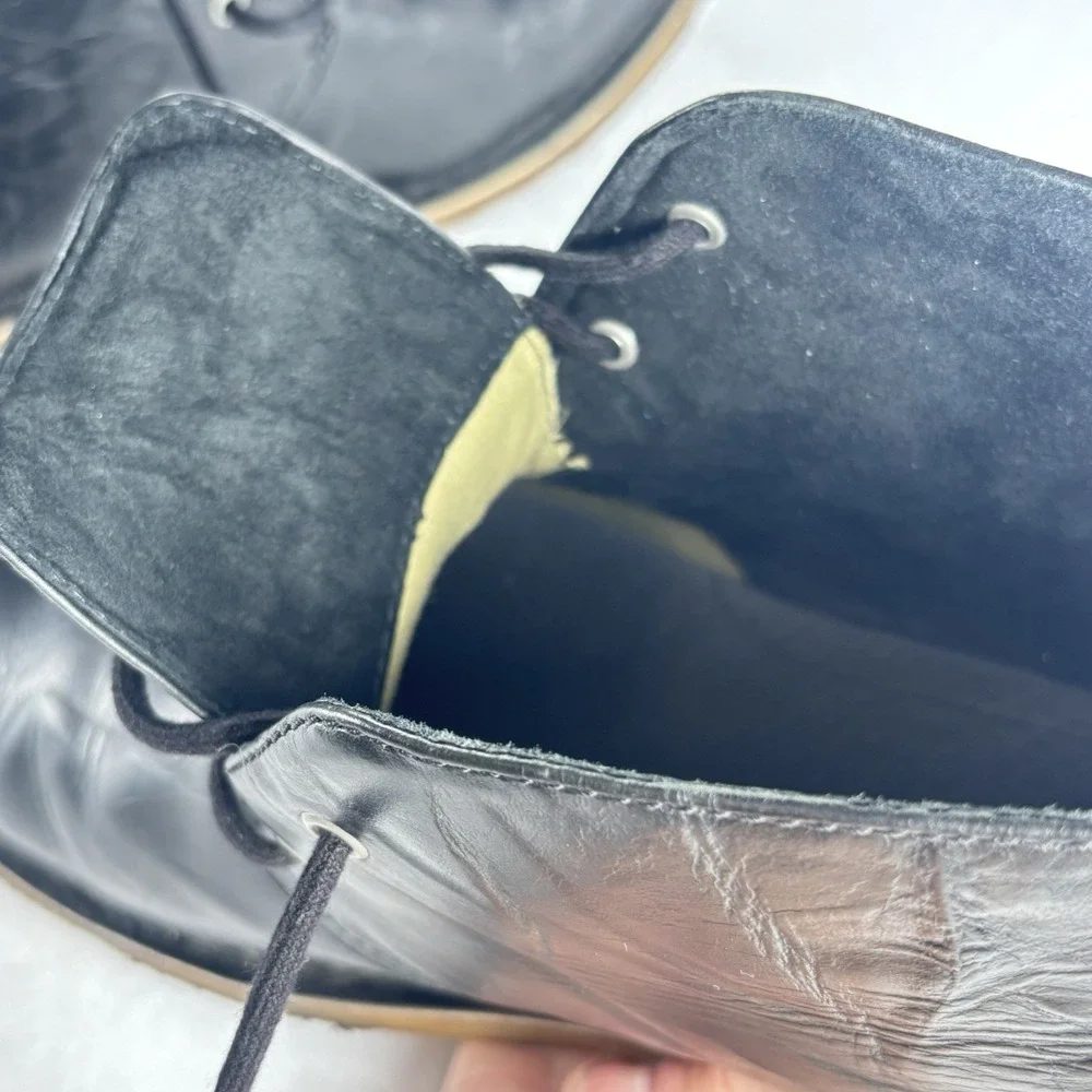 UGG Chukka Boots Black Leather Mens‎ Sz 14 Ankle Lace-Up Grunge Streetwear Boho
